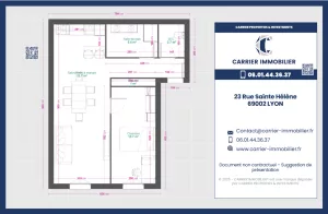 Appartement  de 52m2 Ainay - Rue Saint Hélène - à rénover — photo 4
